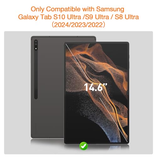 KCT Nano-Texture Glass Screen Protector Compatible with Samsung Galaxy Tab S10 Ultra /S9 Ultra / S8 Ultra 14.6 Inch,Touch Like Silk, Auto-Alignment Tool, Matte Tempered Glass