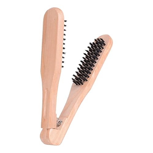 Healifty Madera de doble cara antiestático enderezar el cabello y peinar cepillo/herramienta de peine (marrón)
