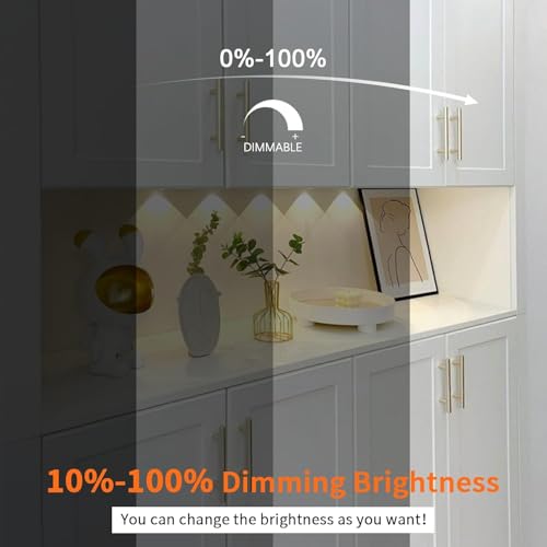 Image of VST Under Cabinet Lights CCT 3000K-6000K, Puck Lights Color Temperature and Brightness Adjustable with Touch Switch and ETL Listed Led Driver, Plug in Led Light for Kitchen Under Cabinet 3pack