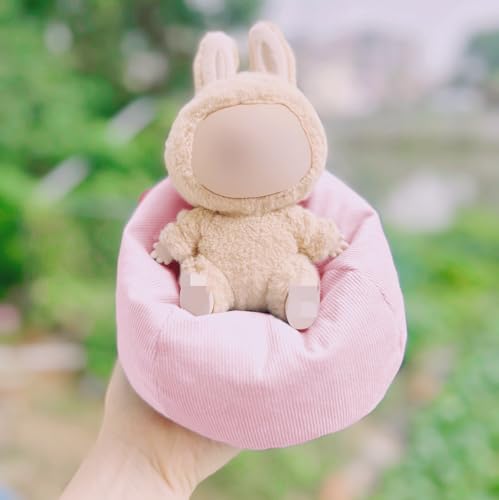 Handmade Bean Bag Chair for Doll Seat, 15-17cm Doll Sofa Table Dispaly Accessories(Pink)