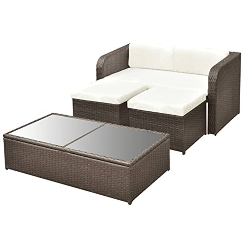 Pissente Mesa de descanso de jardim, almofadas grossas para jardim, 4 peças/conjunto para uso ao ar