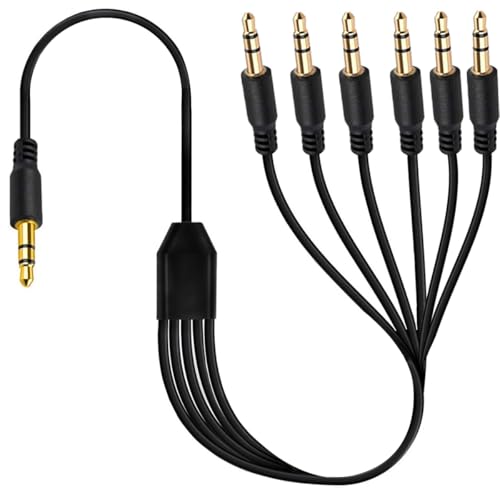 Cable con divisor de audio 3.5mm de 1 a 2 vías 1 metro miniatura 1