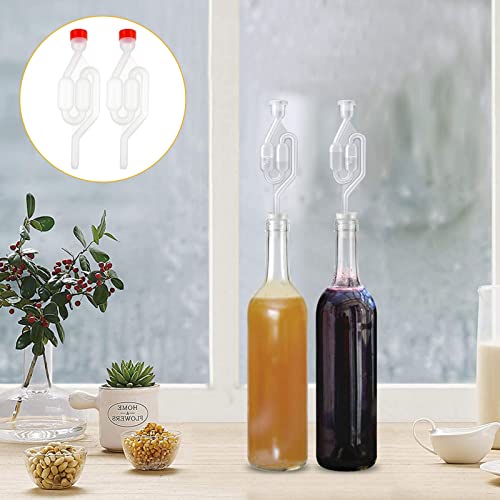 Barboteur Fermentation Airlock Bubbler 2 Pcs Fermentation Barboteur Plastique Barboteur Tubes Fermentation Bonde de Fermentation avec Couvercle en pour Fabrication de Vin de Bière à Domicile - Image 6