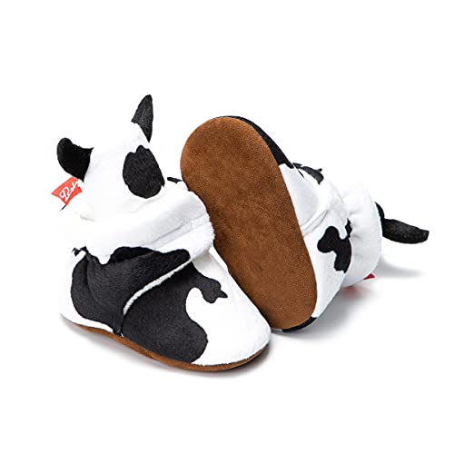 Image of Babelvit Newborn Baby Boy Girl Soft Fleece Booties Stay On Infant Slippers Socks Shoe Non Skid Gripper Toddler First Walkers Winter Ankle Crib Shoes