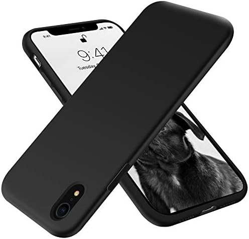 OTOFLY Compatible with iPhone XR Case,[Silky and Soft Touch Series] Premium Soft Liquid Silicone Rubber Full-Body Protective Bumper Case for iPhone XR （Black）