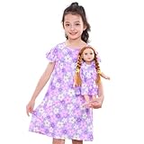 ICOSY Matching Doll & Girls Nightgowns Clothes Girls Pajamas Sleepwear Outfit for Kids and 18