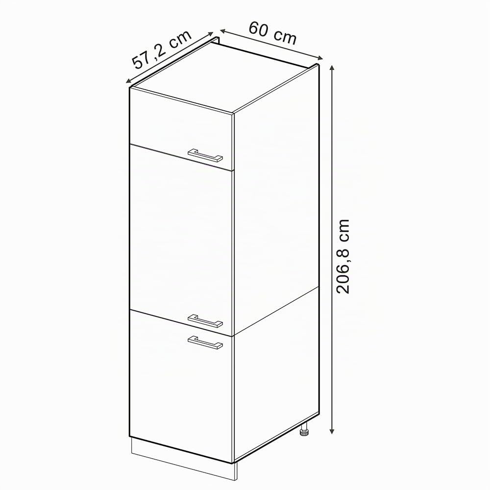 Vicco Armadio frigorifero R-Line, Rosso lucido, 60 cm