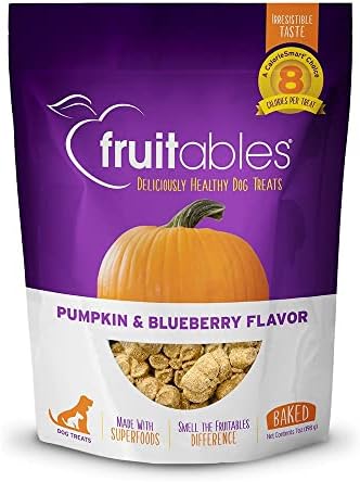Fruitables Crunchy Baked Dog Treats | Pumpkin & Blueberry | 7 Ounces, Model Number: 2157