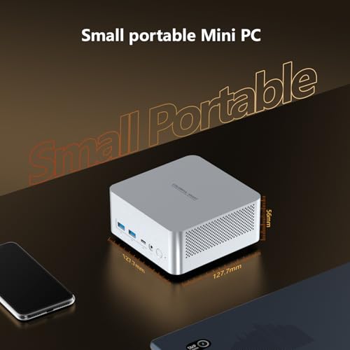 Image of Mini Desktop Computer,Mini Gaming PC with 12th Gen Alder Lake N100, (Up to 3.4GHz), 16GB DDR4 512GB SSD, Support 4K Triple Display /USB3.2 /HDMI /WiFi /BT /Type-C,For Home Office, Gaming & Streaming