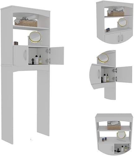 Miniatura 4 de Sobre el armario de inodoro Valentia, tres estantes, color blanco