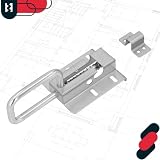 KOTARBAU® Rygiel do bramy 120/12 mm rygiel śrubowy, brama segmentowa, rygiel sprężynowy, zasuwa do drzwi ocynkowana, srebrna