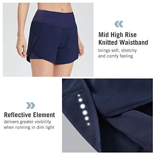 baleaf Running Shorts Womens 2 in 1 Quick Dry Workout Sports Shorts Gym Exercise with Inner Pockets - Image 5