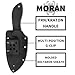 Spyderco Moran Fixed Blade Knife - Black FRN Handle with PlainEdge, Full-Flat Grind, VG-10 Steel Blade - Includes Boltaron Sheath - FB01P