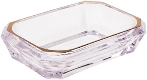 Miniatura 9 de WAIT FLY Jabonera acrílica para baño, balcón, lavandería, piscina, jabonera decorativa, color plateado, 1 unidad