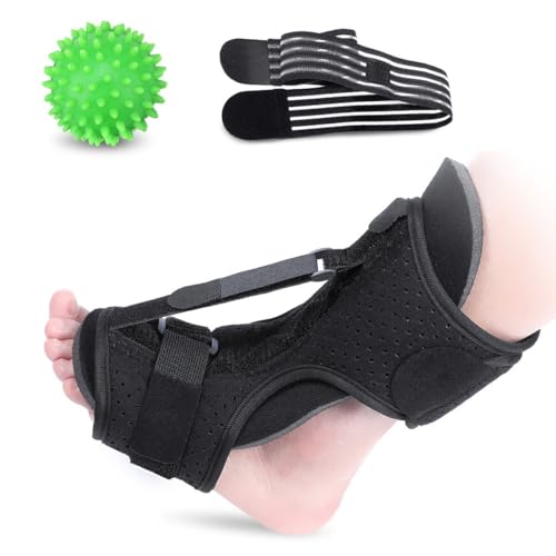 WnewTools Foot Drop Orthosis with Fitness Ball Adjustable Plantar Fasciitis Night Splint Brace Support Night Splints Pain Relief Ankle Support
