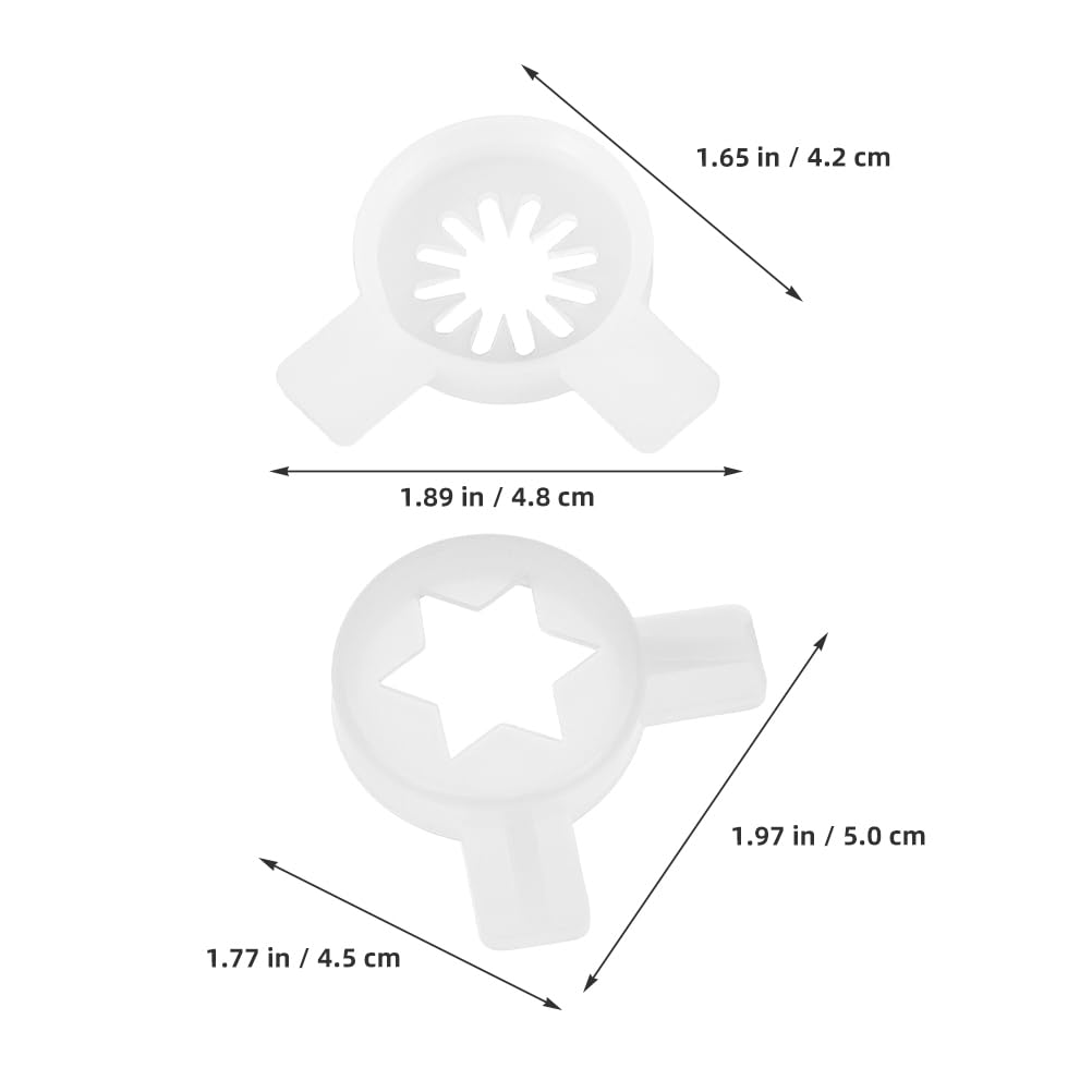 Cabilock 2Pcs Ice Cream Maker Accessories Decorative Nozzles, Hexagonal Star & Snowflake Tips, Easy to Clean, Ideal for Home & Commercial Use