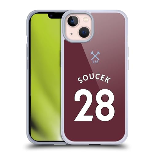 Funda silicona iPhone 13 evita arañazos carcasa West Ham United Soucek