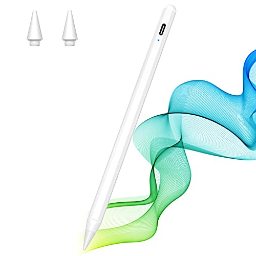 Stylus Pen for iPad (2018-2021),MILPROX Active Pencil with Palm Rejection, Magnetic for iPad 2021, iPad Mini 2021,iPad Pro,iPad 6th/7th/8th,iPad Mini 5th,iPad Air 3rd/4rd Gen for Kid Student - White