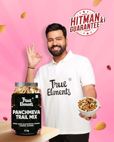 Image of True Elements Panchmeva 1.2kg - Fasting Special Trail Mix | Premium Dry Fruits | 5 Nuts - Almonds, Cashews, Dates, Raisins, Black Currant | Dry Fruits Mix | Healthy Snacks
