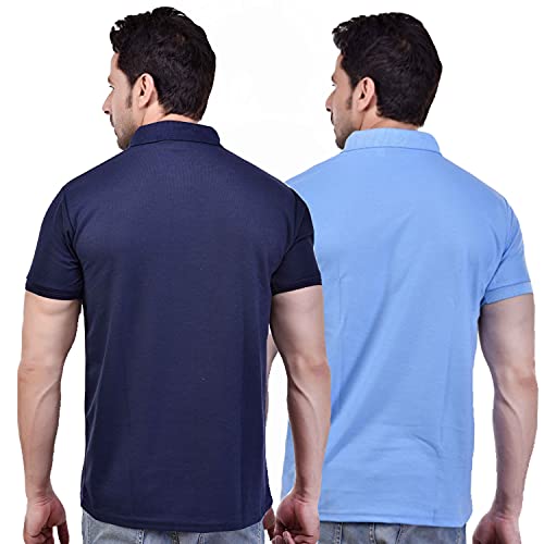 Image of SMAN Men's Polo T-Shirt Regular Fit Half Sleeve Multi Color Combo Pack of 2