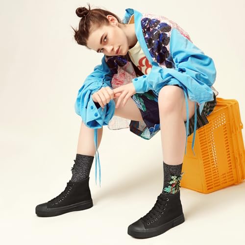 Image of hash bubbie High Top Canvas Sneakers Fashion Walking Shoes | high tops non slip on walking breathable casual comfortable lace up tennis shoes
