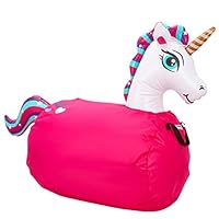 Waddle Large Inflatable Bouncy Hopper - Ride On, Indoor, Outdoor Toys, Bouncy Horse, Toys for Girls and Boys, Durable, Unicorn Toys for Girls, Kids, Adult Toys, Up to 250lbs, Ages 5 and Up (Unicorn)