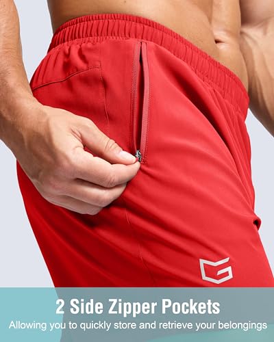 Image of G Gradual Men's Athletic Running Shorts with Zipper Pockets Quick Dry 7 inch / 5 inch / 9 inch Workout Gym Shorts for Basketball Hiking