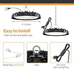 LED High Bay Light, Industrial, 150W, 6000K Daylight, 1pack | 19500LM, AC100-277V, Energy Efficient Warehouse Shop Lighting Fixture, Geometric Design, UFO Light