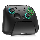 DoJoZone PC Controller Wireless mit Ladestation, Switch 2 Controller mit Hall Effekt Joystick (Kein Drift) Hall Trigger, 7 RGB Licht, Gaming Gamepad für Switch/Switch 2/OLED/Lite/PC Windows