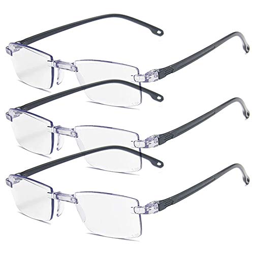 Image of AUGEN Blue Block Rimless Reading Glasses Black Clear Unisex Free Size Power