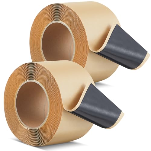 Mooliwe 2 Pcs Pond Liner Seam Tape 3" x 25' Self Adhesive Double Sided Butyl Pond Seam Tape Liner Repair Tape Butyl Adhesive Sealer for EPDM Pond Liner Patch Cover Pond Garden