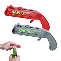 Flaschenöffner Pistole,2 Stück Lustige Schuss Flaschenöffner,Biergeschenke für Männer,Bieröffner im Pistolen-Design,FlaschenöffnerLustig für Den Einsatz Zu Hause,In Der Bar Oder Auf Partys(Grau,Rot)