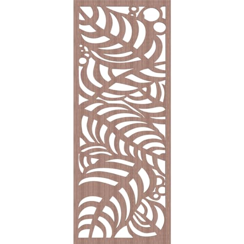 Image of Mills Decorative Pierced Fretwork Wood Wall Panels, 21 3 /8 inchW x 54 3 /8 inchH x 3 /8 inchT, Walnut