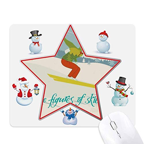 Tapis de souris ski et sports d'hiver, le cadeau idéal avec motif bonhomme de neige