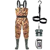 Sjyue Fishing Chest Wader Nylon/PVC Insulated Waders for Men Women Waterproof Fishing Hunting Waders with Bootfoot (M7/W9)
