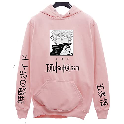 Moletom Canguru Anime Jujutsu Kaisen Goju Satoru (GG, Rosa)