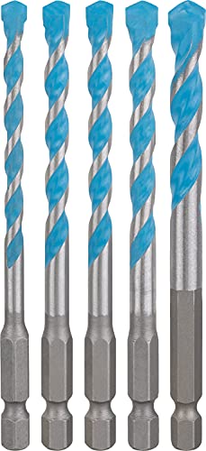 Bosch 5x Coffret de forets EXPERT HEX-9 Multi Construction (pour Béton, Carreaux tendres, Ø 5,5-8 mm, Professional Accessoire Perceuse/Visseuse à...