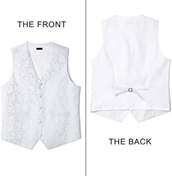 Enlision Vest voor heren, paisley, jacquard, set met stropdas en zakdoek voor in zak, goud, M