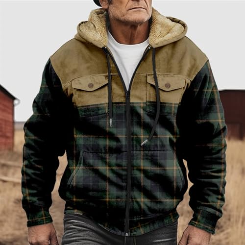 Men's Aztec Hoodies Jackets Long Sleeve Zip Up Winter Sweatshirt Coat Casual Vintage With Pocket, S-5XL2