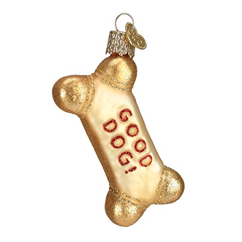 Old World Christmas Dog Biscuit Glass Blown Ornament for Christmas Tree, Handcrafted Holiday Decoration, Pet Collection