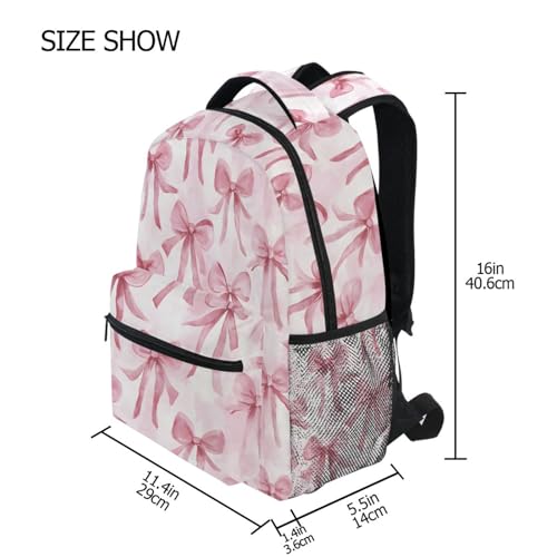 Watercolor Bow Oil Painting Backpack for School Boys Girls Adults Kids Bookbag Laptop Bag 18L4