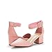 DREAM PAIRS ANNEE Pointed Toe Low Chunky Heels Pump Shoes,Size 8.5,Pink/Suede,ANNEE