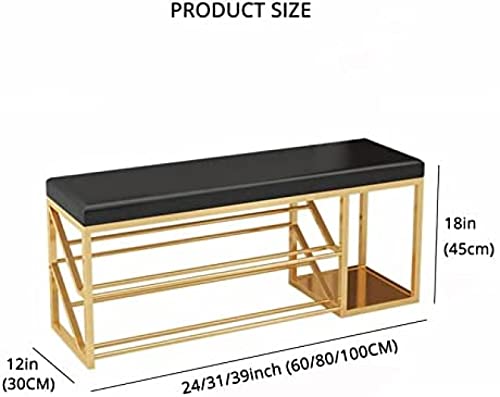 Banc tapissé en cuir gris avec meuble de rangement pour chaussures - 3