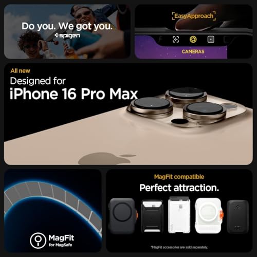 Image of Spigen for iPhone 16 Pro Max Case, Ultra Hybrid MagFit [Anti-Yellowing] [Compatible with Magsafe] - Frost Rose Titanium