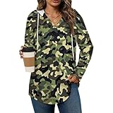 Womens Bodysuit Cool Green Camo Army Camouflage Art T Shirts Long Sleeve Hoodie V Neck Pullover Tops, 2026