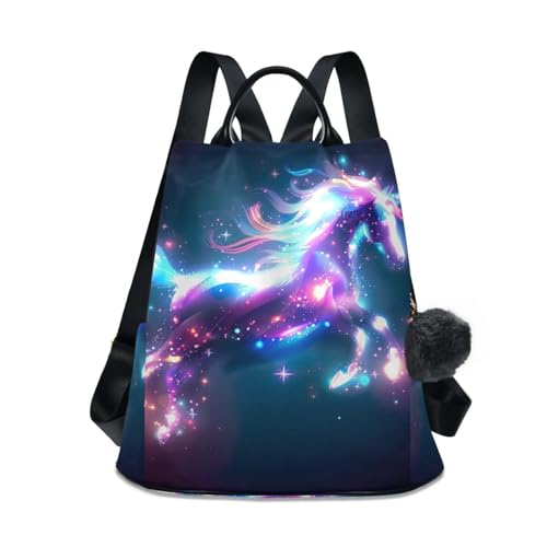 Mochila de unicornio iridiscente para mujer con sistema antirrobo