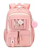 Generisch Mochila escolar para niñas de 2 a 7 clases, mochila infantil de 22 l, ligera | correas acolchadas para los hombros | acolchado trasero transpirable | correa para el pecho, mochila escolar