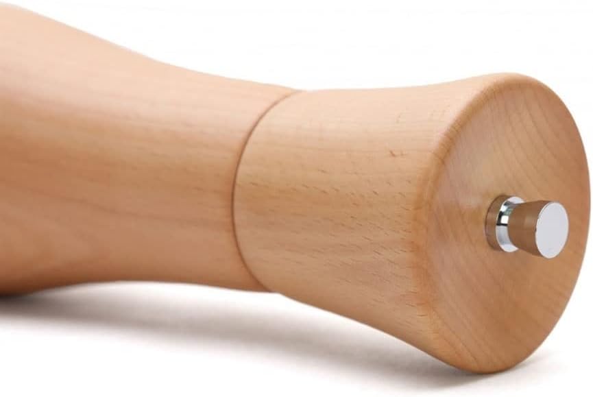 Beech Wood Pepper Grinder Adjustable Manual Salt Mill 7 Inch with Stainless Steel Grinding Core for Picnic Party Restaurant Dinner