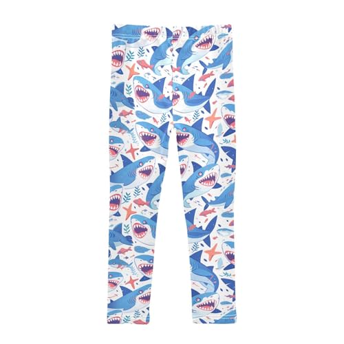 KLL Ocean Shark Masco Toddler Girls Leggings Casual High Waisted Workout Pants Gym2