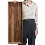 MAONAME Extra Large Acacia Wood Serving Board with Handles, 36 x 12 inches Wooden Ottoman Tray, Rectangular Charcuterie Platter for Meat, Cheese Board, Extra Long 3ft